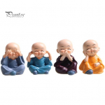 4 tk V&auml;ikese munga ornament Ei kuula Vaata R&auml;&auml;kige Liigutage Vaik K&auml;sit&ouml;&ouml; lauaarvuti Munk Kujuke kuju Kodukontori auto armatuurlaua kaunistus 4pcs