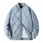 Winter Diamond Checker br&auml;nd lambavillane soe puuvillase polsterdatud jope Meeste Harbour stiilis vabaaja pesapalli kraega jope M sinine