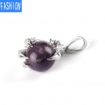 Gooti loomade Zodiac Dragon Claw ripats Aura kristallkuuli kaelakee black agate