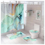 4-osaline du&scaron;ikardina vannitoakomplekt libisemisvastase vaibaga Moodne 3D-prindidisain Veekindel pehme flanellist vannimatt 4pcs