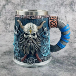 Keskaegne Viking Pirate &Otilde;llekruus Kolju kruus Loominguline Suure mahutavusega kruus Reljeefne roostevabast terasest kohvikruus Viskitass Baari pidu Halloweeni kingitus