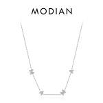 MODIAN 925 Sterling Silver Klassikalised t&auml;hed MAMA Ripats Kaelakeed Roosa kulla v&auml;rvi l&uuml;likett Naistele Ehted J&otilde;ulukingid h&otilde;be