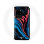 &Uuml;mbris Samsung Galaxy S20 Ultra Abstract Texture Sinine Must Punane