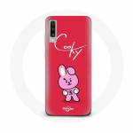 Coque pour Samsung Galaxy A50 BTS Bangtan Gar&ccedil;ons BT21 Cooky Fond Rouge