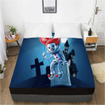 Cartoon Hallowmas laste elastne lina voodilina elastse ribaga madratsi kattega Voodikate lastehirmutise jaoks 135x200 Deep 30cm gray
