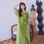 Prantsuse stiilis naiste vabaaja liblikas vaba t&auml;navar&otilde;ivastega pikk kleit S roosa