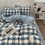 Ins Style voodipesukomplekt Nordic &uuml;he kahekordse lameda linaga tekikott Padjap&uuml;&uuml;r Pehme mikrokiust t&auml;issuuruses voodipesu 1.8m