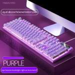 104 klahviga m&auml;nguklaviatuur Juhtmega klaviatuuri v&auml;rvide sobiv taustvalgustusega mehaaniline tunne arvuti e-spordi v&auml;lisseadmed lauaarvuti s&uuml;learvutile purple