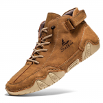 K&auml;sitsi &otilde;mmeldud l&otilde;hestatud nahast kingad Meeste jalavarjud Mugavad poolsaapad Meestele Vabaajajalatsid Mokassiinid Meeste jalan&otilde;ud 48 pruun