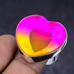 Natural Bi-Color Tourmaline Gemstone 925 Sterling Silver Ring Size 7.5 l6n33