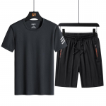 Meeste spordi&uuml;likond l&uuml;hikeste varrukatega Ice Silk &uuml;markaelusega T-s&auml;rk poolvarrukatega l&uuml;hikesed p&uuml;ksid Running Loose Fit Fitness 9XL
