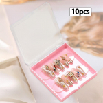 10 Pieces Press on Nail Storage Box Art Display Holder Artificial white