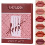 6 tk/komplekt Matte huuleglasuur Lihtne v&auml;rvida ilma Sticky Cupi huulel&auml;iketa huulepulga komplekt 6pcs/set A