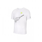 Nike Tennise Prindiga &Uuml;mmarguse Kaelusega T-s&auml;rk Meeste Topid Valge CQ2415-100 L