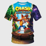 Crash Bandicoot 3D-printimine Laste suvemood vabaaja m&auml;ngu T-s&auml;rk Top multifilmi lastele &Uuml;markaelusega l&uuml;hikeste varrukatega T-s&auml;rk XXS