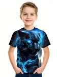 T-s&auml;rk Animal Panther Lion Wolf 3D Prindiga T&auml;navar&otilde;ivad T-s&auml;rgid Poisid T&uuml;drukud Vabaaja mood Suurem&otilde;&otilde;tmeline T-s&auml;rk Laste Top R&otilde;ivad 100