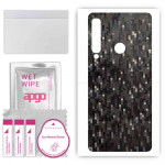 apgo Protective Skin Sticker for the back compatible with Samsung Galaxy A9 (2018), Wrap Film, Foil, Vinyl - Pattern Carbon Black Pixel