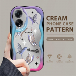 Armas koomiksimustriga kreemjas tekstuuriga korpus, lainelise servaga pehme silikoonkaanega telefoni&uuml;mbris OPPO Reno Realme jaoks OPPO A15 valge