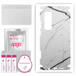 apgo Protective Skin Sticker for the back+sides compatible with Xiaomi Mi Note 10 Lite, Full Wrap Film, Foil, Vinyl - Pattern White Marble