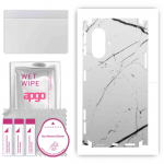 apgo Protective Skin Sticker for the back+sides compatible with Xiaomi POCO F3 GT, Full Wrap Film, Foil, Vinyl - Pattern White Marble