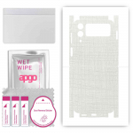 apgo Protective Skin Sticker for the back+sides compatible with Samsung Galaxy Z Flip4, Full Wrap Film, Foil, Vinyl - Pattern White Fabric