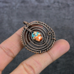 Natural Spiny Oyster Gemstone Copper Wire Wrap Gift Jewelry Pendant 1.77 w9q31
