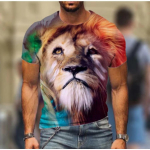 3D loomade T-s&auml;rk Mees 3D-printimine T-s&auml;rgid Mood Kaelusega T-s&auml;rgid Riietus Meeste vabaaja l&uuml;hikeste varrukatega T-s&auml;rgid Suvine topp S