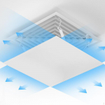 Konditsioneeri deflektori esiklaas reguleeritav Anti Direct Blow Square Central 60x60cm