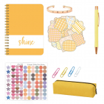 DIY ajakirja komplekti planeerija Notebboki v&auml;ljal&otilde;igete album ja p&auml;evikutarvikute komplekt L&otilde;busad kunsti- ja k&auml;sit&ouml;&ouml;asjad kollane