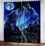 3D digitaaltr&uuml;kk Loom Hunt Kuu all luksuskardinad elutuppa m&uuml;&uuml;gil &Otilde;hukesed varjutavad pol&uuml;ester magamistoa dekoorkardinad 100W130H(CM)40x51in&Hook