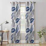 Sinakashall Lehestikuline Tekstuur Moodsad Akknakardinad Elutuppa Magamistuppa Kardin K&ouml;&ouml;ki Kattepuldid Kardinad 135W x 60H(cm) x1