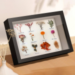 Shadow Box raam kuivatatud lilledega vitriin Dekoratiivne varjukasti m&auml;lu pulma medalite jaoks black