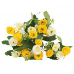 25 peaga kunstnelk lehtedega v&otilde;ltstaimedega &otilde;is siidnelglill &otilde;ues pulmadeks kodukaunistuseks v&auml;ljas, tuhmumata kunstlik kollane