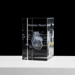 Kristall-s&uuml;damemudel kuubik 3D lasergraveeritud anatoomilised kujukesed Meditsiiniteadus Suveniirikingitused Kodukaunistus Paberkaal 1pcs
