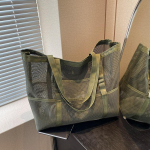 Protable v&otilde;rkkott Suure mahutavusega korduvkasutatavad hoiuruumid &Otilde;lakotid Ujumisrannakott Naiste meigikorraldaja Ostude k&auml;ekott 55x19x35cm armee roheline v&auml;rv