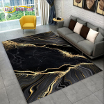 P&otilde;hjamaade sinine kuldse v&auml;rviga marmorist geomeetriline vaip, vaip elutuppa, magamistuppa, diivani alla, uksematt, dekoratsioon, laste libisemiskindel p&otilde;randamatt 60cm x 90cm