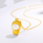 Kuldne Maitreya V&auml;ike Armas Buddha Hotani Jade Ripats 999 T&auml;iskuldne Kaelakett Naiselik Armas 40CM kuld