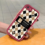 Pehme silikoonist ruudukujuline redelprintimismuster telefoni korpus, t&auml;iskaanega kaamera p&otilde;rutuskindel kaitse kummist &uuml;mbris iPhone Infinix Tecno OnePlus jaoks iPhone 7 must