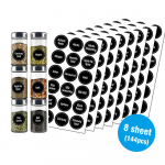 Morse 144tk sildikleebised purkidele K&ouml;&ouml;gisildid V&uuml;rtsi nimetus Kleebised Sahvri kleebiste komplekt t&uuml;hjade ingliskeelsete siltidega Isekleepuv 8 Sheets (144pcs)