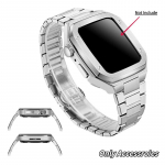 Sobib Apple Watch Series 4/5/6/7/SE Band 44mm 45mm koos korpusega Roostevabast terasest k&auml;ev&otilde;ru IWatch 3 Armour Kaitsev metallist kaitserauaga 44mm h&otilde;be