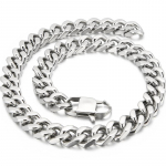 Hip-hop veekindlad meeste kaelakeed, 14 mm laiad Kuuba &auml;&auml;rekiviga ketiga kaelakee, poleeritud 316 l roostevabast terasest meeste ehted. 50CM