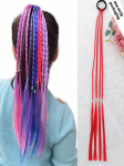 S&uuml;nteetilised juuksepaelad 20-tollised hobusesaba v&auml;rvilised punutised Kummipaeltega juuksepikendused vikerkaarega punutud aksessuaarid naistele peo esilet&otilde;stmised Cosplay 20inch