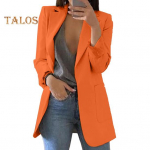 Naiste &uuml;likond, mantel, rev, pikkade varrukatega, avatud esiosaga &uuml;likond, taskutega Slim Fit &uuml;hev&auml;rviline &auml;rikontori naisriided M khaki