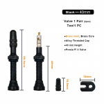 2 tk 40/60 mm jalgratta vaakum-&otilde;huklapp, vastupidav sulamist vars messingist s&uuml;damik F/V Presta MTB jalgratta toruta rehvi otsiku korgi jalgrattaosad 40mm must