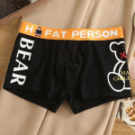 Uus Cartoon Letter hingav bokser meeste aluspesu puuvillane bokserid meeste bokserid, meeste suurus pluss M-3XL M must