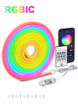 1M-5M DC5V USB RGBIC neoon-LED-ribavalgusti WS2812 veekindel m&auml;rgilint Bluetoothi ​​kaugjuhtimispult ruumi seinakaunistuse jaoks Fairy Light 3M