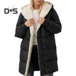 Talvine naiste mantel Paks fliisvooder tuulekindel t&otilde;mblukk kapuutsiga elastsed mansetitaskud pikkade varrukatega soojust hoidev kardigan sulejope XXL must