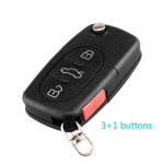 Flip Fob auto kaugjuhtimispuldi v&otilde;tme&uuml;mbrise pult Volkswagen VW Passat Jetta Golf Beetle 2/3/4 nuppudega, sobib CR1616 akuhoidjaga 2