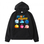 Uus m&auml;ng Blox Fruits Autumn anime kapuuts Fliisist dressipluus poiste pullover Kawaii Hoodies Jope y2k sudadera lasteriided t&uuml;drukutele 160 must