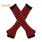 1 paar naiste triibulised s&otilde;rmedeta kindad, silmkoelised k&uuml;&uuml;narnukikindad talveks Pehmed venivad k&auml;tesoojendajad j&otilde;ulukingitus